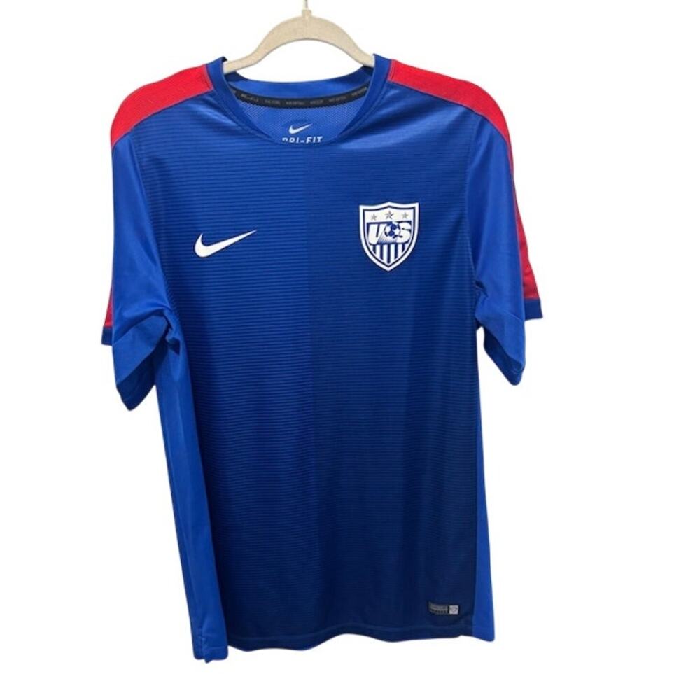 Nike Men's Blue and Red Soccer Jersey